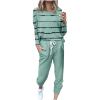 Jogging Suits for Women Long Sleeve Crewneck Pullover with Track Pant 2 Piece Lounge Set Sweatsuit Travel Outfits view 1