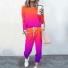 Jogging Suits for Women Long Sleeve Crewneck Pullover with Track Pant 2 Piece Lounge Set Sweatsuit Travel Outfits view 2