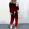 Jogging Suits for Women Long Sleeve Crewneck Pullover with Track Pant 2 Piece Lounge Set Sweatsuit Travel Outfits view 2