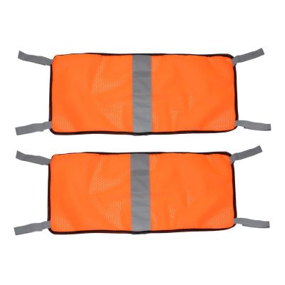 Lxmxgk Blaze Orange Safety Panel, Blaze Orange Mesh Safety Panel with Reflective Strips, Lightweight High Visibility Hunting and Outdoors Safety Panel for Backpacks, Tents, Blinds, and Gear (2)