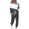 Jogging Suits for Women Long Sleeve Crewneck Pullover with Track Pant 2 Piece Lounge Set Sweatsuit Travel Outfits view 1