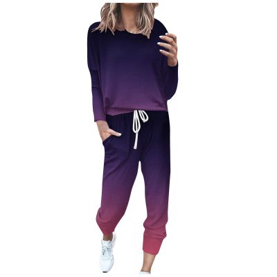 Jogging Suits for Women Long Sleeve Crewneck Pullover with Track Pant 2 Piece Lounge Set Sweatsuit Travel Outfits