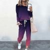 Jogging Suits for Women Long Sleeve Crewneck Pullover with Track Pant 2 Piece Lounge Set Sweatsuit Travel Outfits view 2