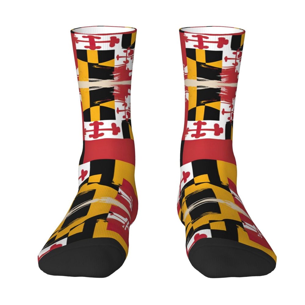 SSIMOO Maryland Flag Unisex Sports Socks,Comfortable Casual Socks,For Active Lifestyle & Everyday Wear