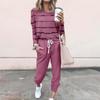 Jogging Suits for Women Long Sleeve Crewneck Pullover with Track Pant 2 Piece Lounge Set Sweatsuit Travel Outfits view 2