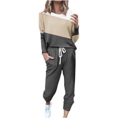 SHOPESSA Jogging Suits for Women Long Sleeve Crewneck Pullover with Track Pant 2 Piece Lounge Set Sweatsuit Travel Outfits
