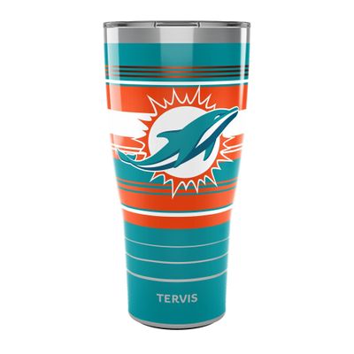 Tervis Traveler NFL Miami Dolphins - Hype Stripes Triple Insulated Insulated Tumbler Travel Cup Keeps Drinks Cold & Hot, 30oz, Stainless Steel