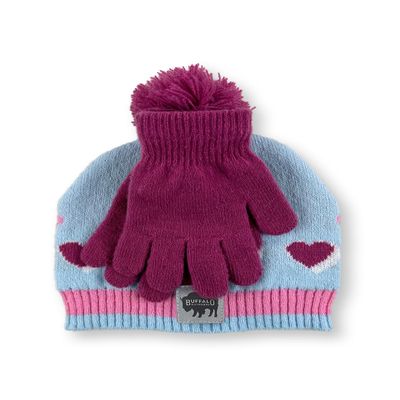 Buffalo Outdoors Workwear Girls Accessory Set (Blue/Pink Hearts, One Size)