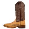 Vaccari Men's Weston Genuine Mocha/Tan Leather TS Bobcats Embroidery & Lasered Vamp Broad Square Toe Cowboy Boots - 9 D view 3
