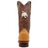 Vaccari Men's Weston Genuine Mocha/Tan Leather TS Bobcats Embroidery & Lasered Vamp Broad Square Toe Cowboy Boots - 9 D view 4