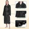 PAVILIA Black Women Robe Fleece Plush Soft, Fluffy Fuzzy Cozy Warm Lightweight Bathrobe, Shower Spa House Long Robe for Women, S/M view 2