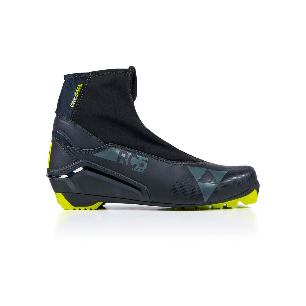 Fischer Unisex RC5 Classic Insulated Breathable Lightweight Water-Repelling Sports Nordic Cross-Country Ski Boots with Thermally Adaptable Foam, Soft Lining & Race Sole, Black/Yellow, 47