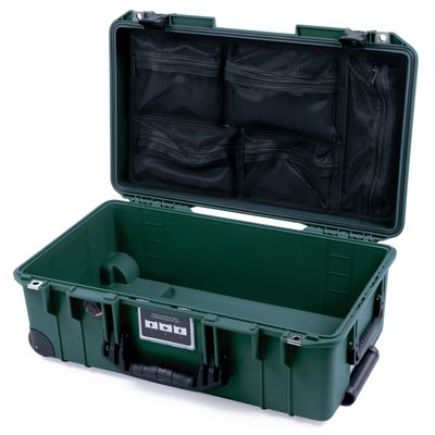 ColorCase Pelican Air 1535 Carry-on Case Trekking Green - Medium Size Waterproof Case with Mesh Lid Organizer Only - Black Handles & Latches