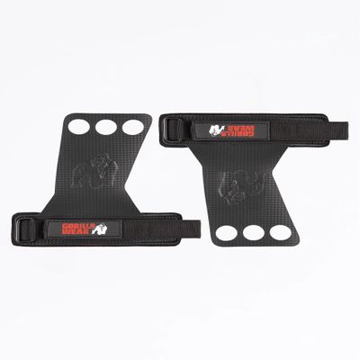 3-Hole Carbon Lifting Grips - Black M