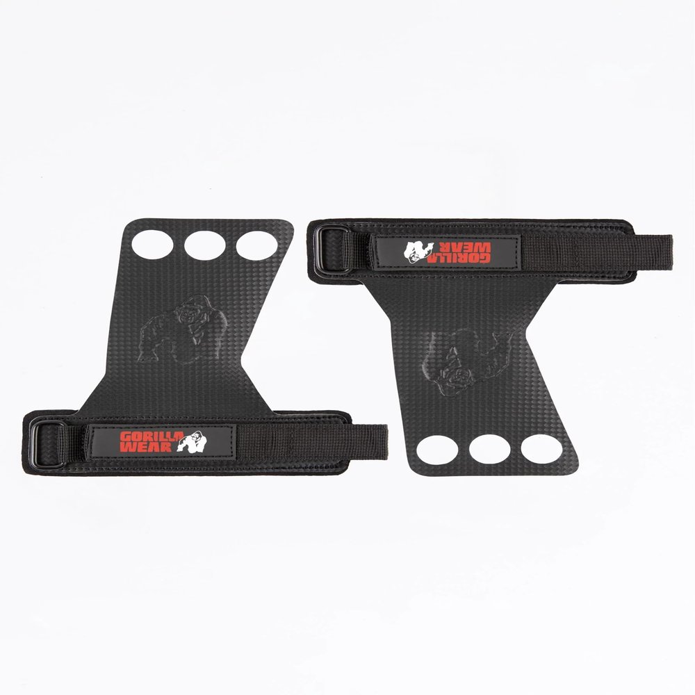 3-Hole Carbon Lifting Grips - Black M