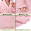 PAVILIA Pink Women Robe Fleece Plush Soft, Fluffy Fuzzy Cozy Warm Lightweight Bathrobe, Shower Spa House Long Robe for Women, S/M view 3