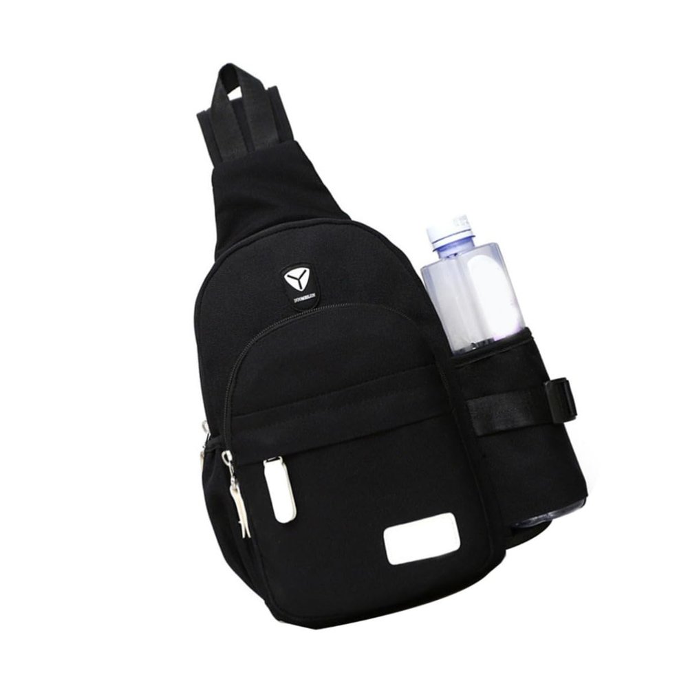 BESPORTBLE Black Women's Crossbody Sling Bag Large Capacity Chest Bag for Travel Sports Hiking Cycling Cell Phone Holder and Earphone Hole