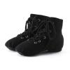 Children Leather Jazz Dancing Shoes High Heel Leather Lace-up Jazz Yoga Ballet Shoes (Little (Black, 5.5 Big Kids) view 2