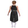 easyforever Kids Girls Sleeveless Shiny Rhinestone Lyrical Ballet Leotard Dress Contemporary Modern Latin Dance Costume Black 12 Years view 2