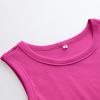 ANRABESS Womens Sleeveless High Neck Tank Tops Fashion Summer Casual Basic Slim Fit Ribbed Racerback Top Shirt Clothes Hot Pink-XL view 3