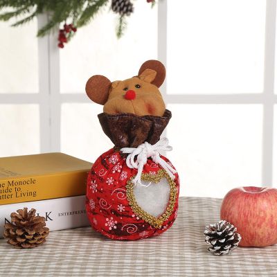 FETAL Bear Snowman Doll Packaging Bag, Drawstring Cartoon Souvenir Gift Bag