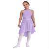 easyforever Kids Girls Sleeveless Shiny Rhinestone Lyrical Ballet Leotard Dress Contemporary Modern Latin Dance Costume Lavender 14 Years view 1