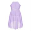 easyforever Kids Girls Sleeveless Shiny Rhinestone Lyrical Ballet Leotard Dress Contemporary Modern Latin Dance Costume Lavender 14 Years view 4