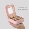 Canboer Small Jewelry Box Travel Jewelry Case Jewelry Holder Organizer,Travel Essentials Box Jewelry Organizer,Personalized Birthday Gifts for Teen Girls Women Initial I, pink view 2