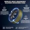 Egnaro Silicone Rings for Men 1/4/5/6/7 Multipack of Breathable Mens Silicone Rubber Wedding Rings Bands - Step Edge view 2