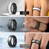 Egnaro Silicone Rings for Men 1/4/5/6/7 Multipack of Breathable Mens Silicone Rubber Wedding Rings Bands - Step Edge view 3