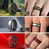 Egnaro Silicone Rings for Men 1/4/5/6/7 Multipack of Breathable Mens Silicone Rubber Wedding Rings Bands - Step Edge view 4