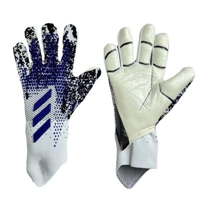 PLbSE Soccer Goalkeeper Gloves Goalie Training Gloves Strong Grip Anti-Slip and Breathable for Adults and Children (White Blue,10)