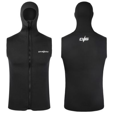 3mm Neoprene Wetsuit Hooded Vest for Men Women,Black/Camouflage Sleeveless Diving Vest for Water Sports Surfing Snorkeling Swim (Black-3mm, XL)