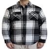 AIRNINE Men's Heavy Weight Quilted Lined Plaid Flannel Shirt Jacket (S to 5XL) (Black/White_1128, 3X-Large) view 1