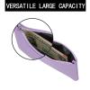 KALIONE 2 Pack Coin Purse, Portable PU Leather Coin Purse with Zipper Coin Purse Mini Change Purse Small Coin Purse for Women Credit Card Folded Bills ID Key Headset Lipstick(Black&Purple) view 4