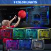 HYES Remote Control Basketball Hoop Indoor with 7 LED Lighting, Mini Basketball Hoop with Electronic Scoreboard, 3 Modes, Over Door Basketball Hoop, Basketball Toys Sport Gifts for Kids, Adults (Blue) view 2