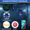 HYES Remote Control Basketball Hoop Indoor with 7 LED Lighting, Mini Basketball Hoop with Electronic Scoreboard, 3 Modes, Over Door Basketball Hoop, Basketball Toys Sport Gifts for Kids, Adults (Blue) view 3