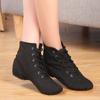 Children Leather Jazz Dancing Shoes High Heel Leather Lace-up Jazz Yoga Ballet Shoes (Little Kid/Big (Black, 5 Big Kids) view 4