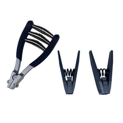 Stringing Clamp 3 Spring Sports Starting Clamp for Tennis and Badminton Racket, Black