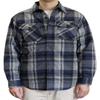 AIRNINE Men's Heavy Weight Quilted Lined Plaid Flannel Shirt Jacket (S to 5XL) (Navy/Grey_1128, Small) view 1