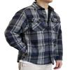 AIRNINE Men's Heavy Weight Quilted Lined Plaid Flannel Shirt Jacket (S to 5XL) (Navy/Grey_1128, Small) view 2
