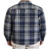 AIRNINE Men's Heavy Weight Quilted Lined Plaid Flannel Shirt Jacket (S to 5XL) (Navy/Grey_1128, Small) view 3