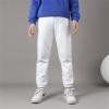 Boys Girls Active Pants Jogger Sweatpants with Pockets Kids Trousers Casual Solid Pants Oversized (White, 8-9 Years) view 3