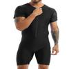 winying Mens One Piece Sleeveless Vest Tank Top Leotard Gymnastics Bodysuit Wrestling Singlet Jumpsuit Black A X-Large view 3