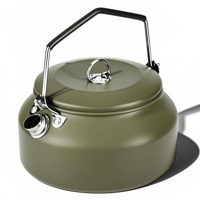 VEADOOLLY Camping Kettle Camp Tea Coffee Pot, 1L Stainless Steel Outdoor Campfire Camp kettle, Portable Lightweight Teapot Fast Heating Boiling Water, Ideal for Hiking Picnic Travel, Green