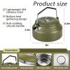 VEADOOLLY Camping Kettle Camp Tea Coffee Pot, 1L Stainless Steel Outdoor Campfire Camp kettle, Portable Lightweight Teapot Fast Heating Boiling Water, Ideal for Hiking Picnic Travel, Green view 2