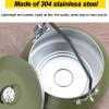 VEADOOLLY Camping Kettle Camp Tea Coffee Pot, 1L Stainless Steel Outdoor Campfire Camp kettle, Portable Lightweight Teapot Fast Heating Boiling Water, Ideal for Hiking Picnic Travel, Green view 4