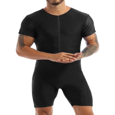 winying Mens One Piece Sleeveless Vest Tank Top Leotard Gymnastics Bodysuit Wrestling Singlet Jumpsuit Black A XX-Large