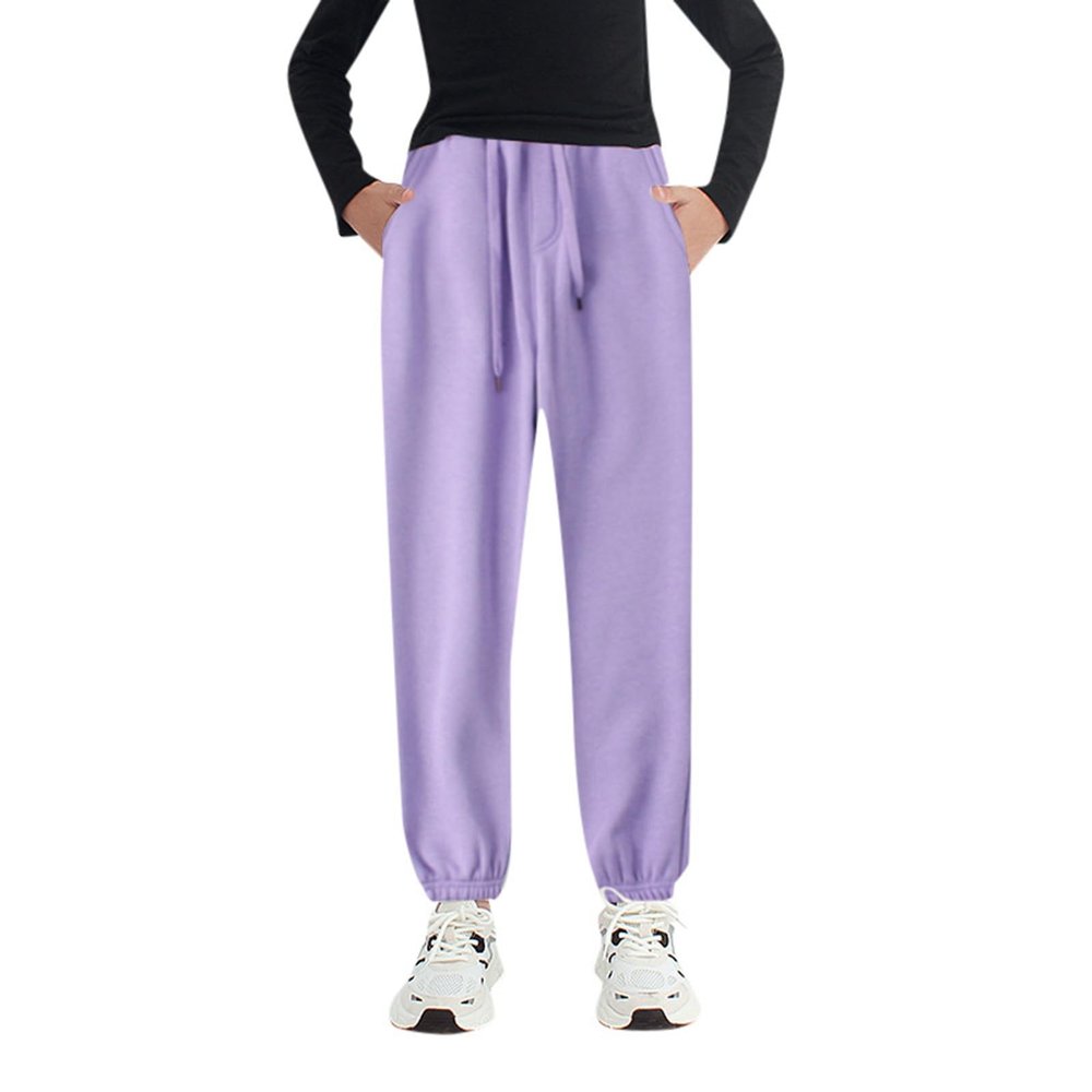 WGRIF Boys Girls Active Pants Jogger Sweatpants with Pockets Kids Trousers Casual Solid Pants Oversized (Hot Pink, 6-7 Years)