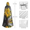 berbo Bouquet of Daffodils Chic Black Hooded Cape - Durable & Comfortable Wear - Unique Gothic & Fantasy Novelty for All Occasions view 3